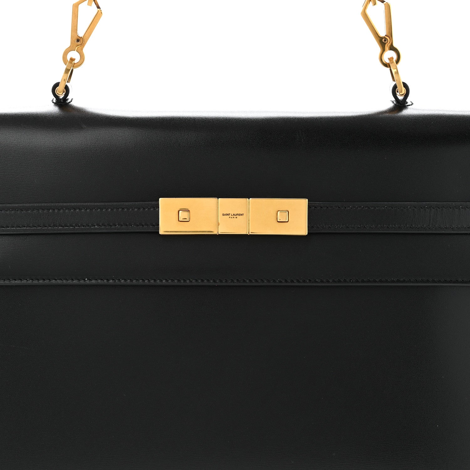 Saint Laurent Smooth Calfskin Manhattan Top Handle Black 8 of 10