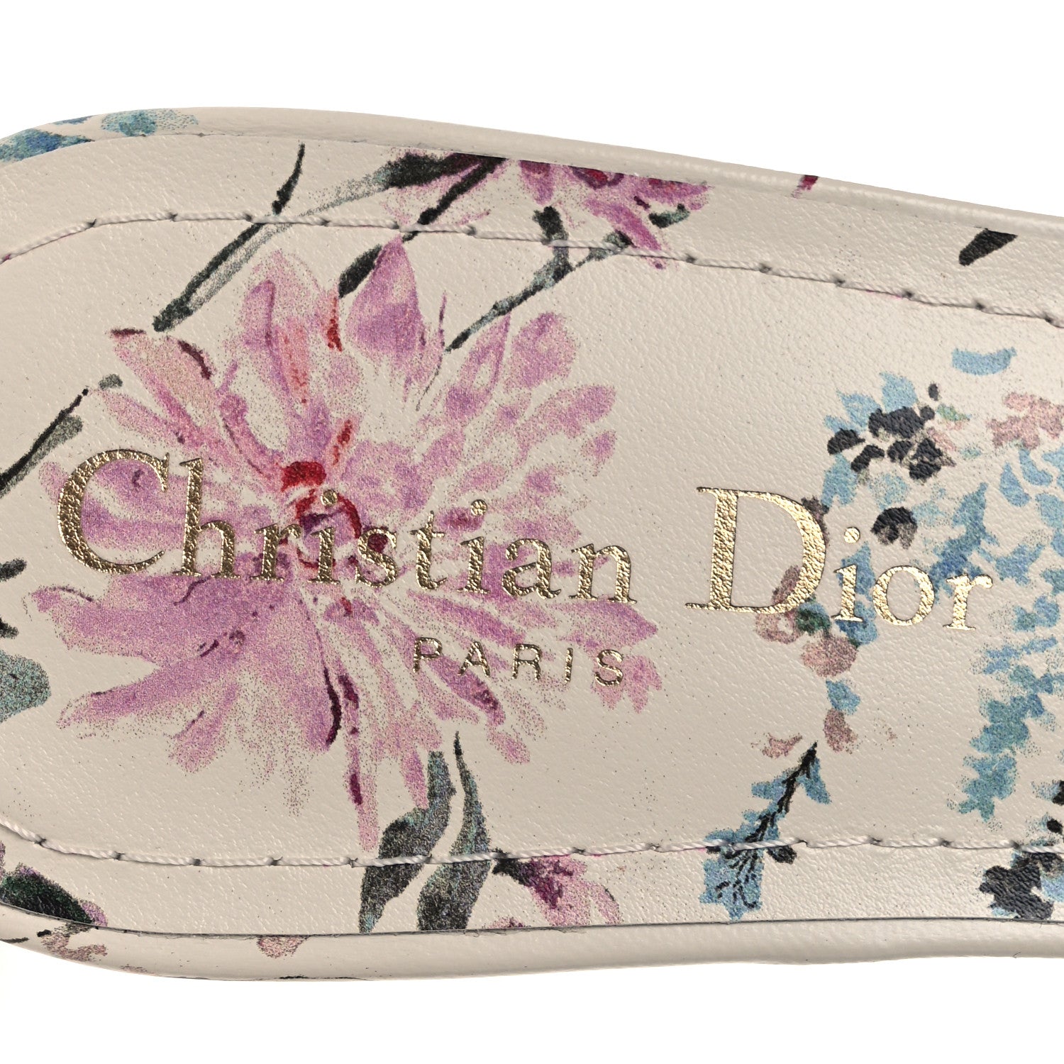 Christian Dior Canvas Jardin Botanique Embroidered Dway 40mm Slide Sandals 41.5 White Multicolor 9 of 12