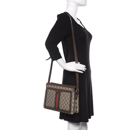 Gucci GG Supreme Monogram Web Medium Ophidia Shoulder Bag Beige New Acero 2 of 10
