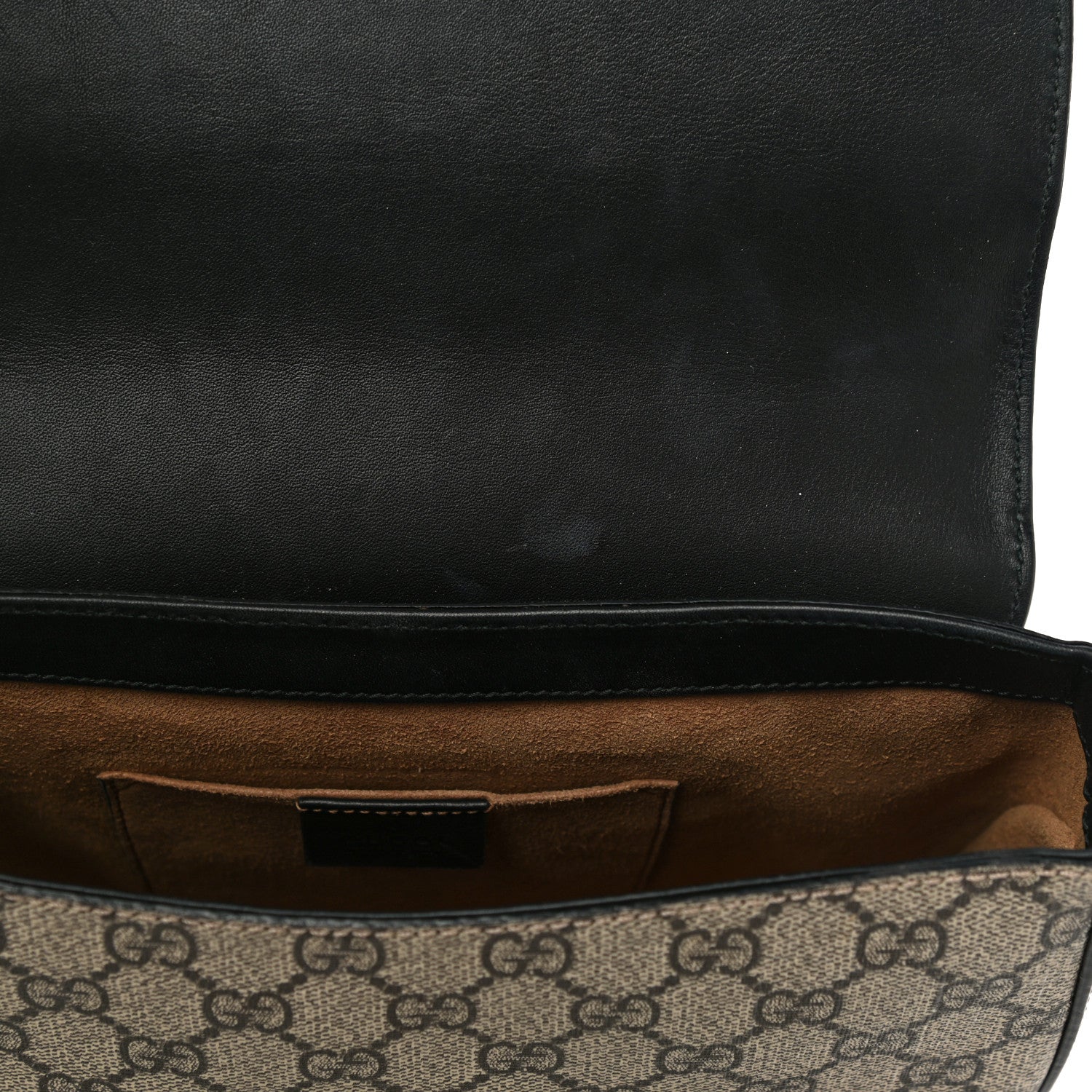 Gucci GG Supreme Monogram Web Medium Padlock Messenger Shoulder Bag Black 15 of 28