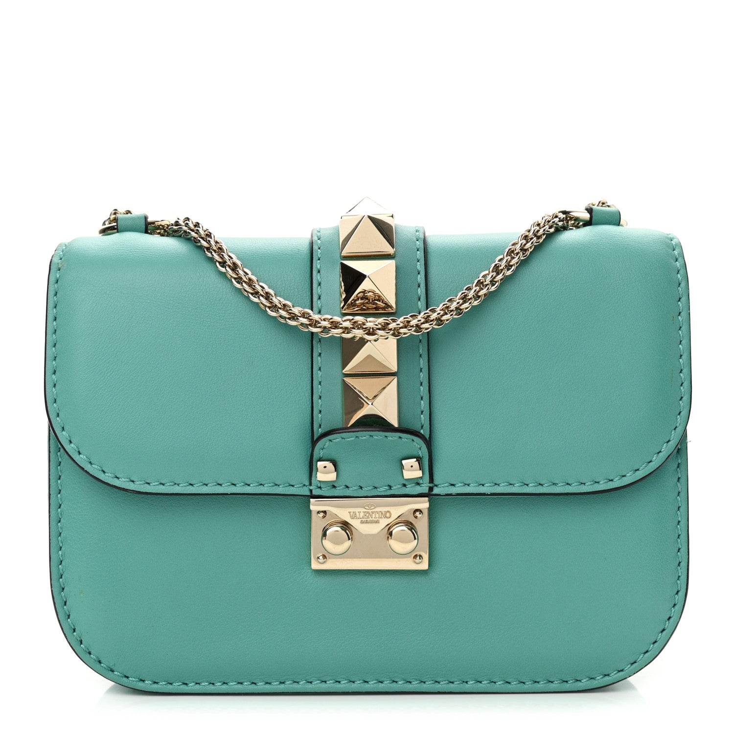 Valentino Garavani Vitello Small Glam Lock Rockstud Flap Colibri 1 of 13