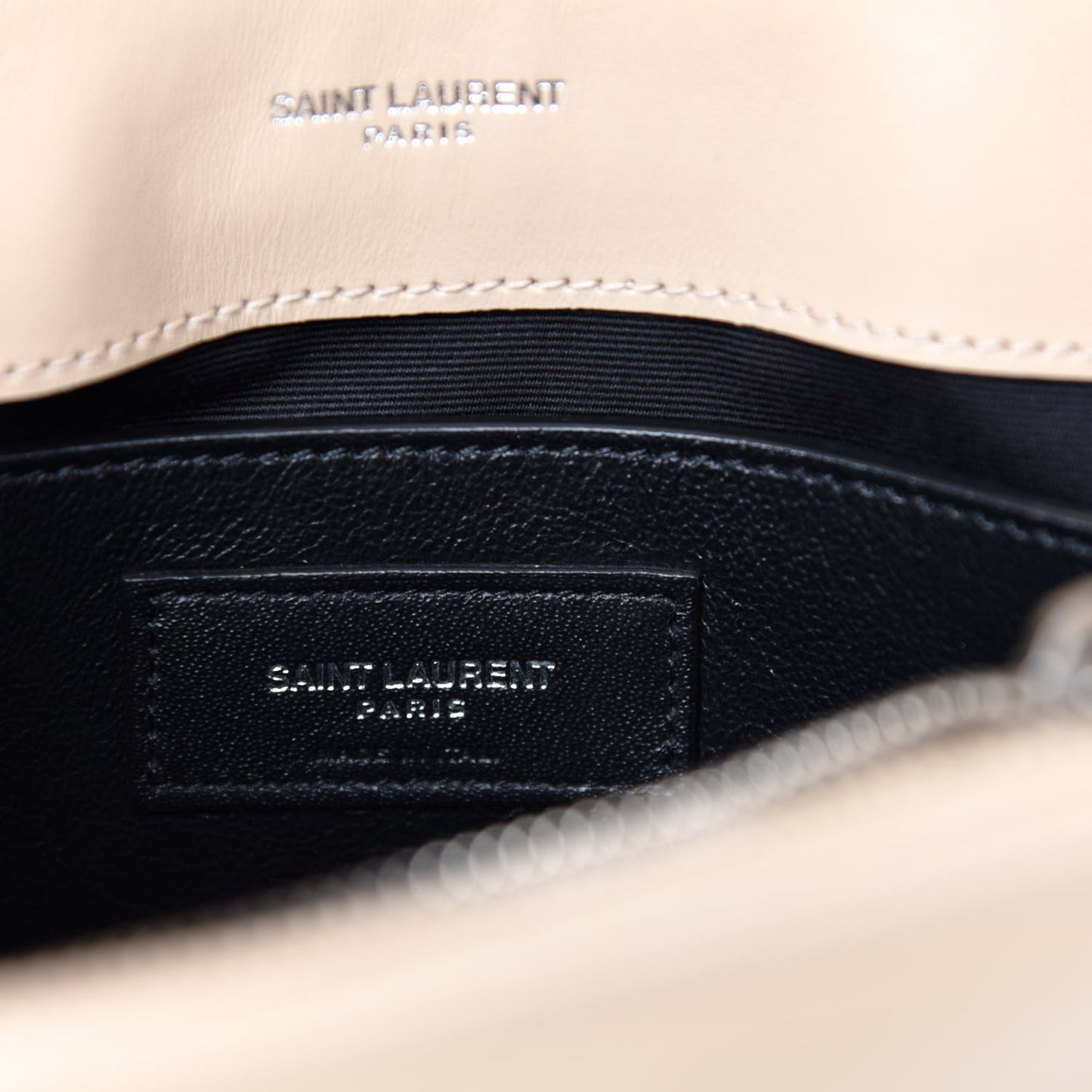 Calfskin Y Quilted Monogram Small Loulou Chain Satchel Nude Powder