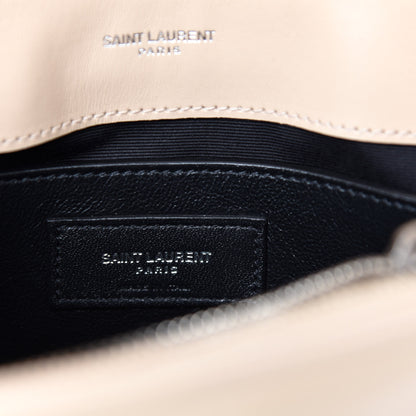 Saint Laurent Calfskin Y Quilted Monogram Small Loulou Chain Satchel Nude Powder 8 of 12