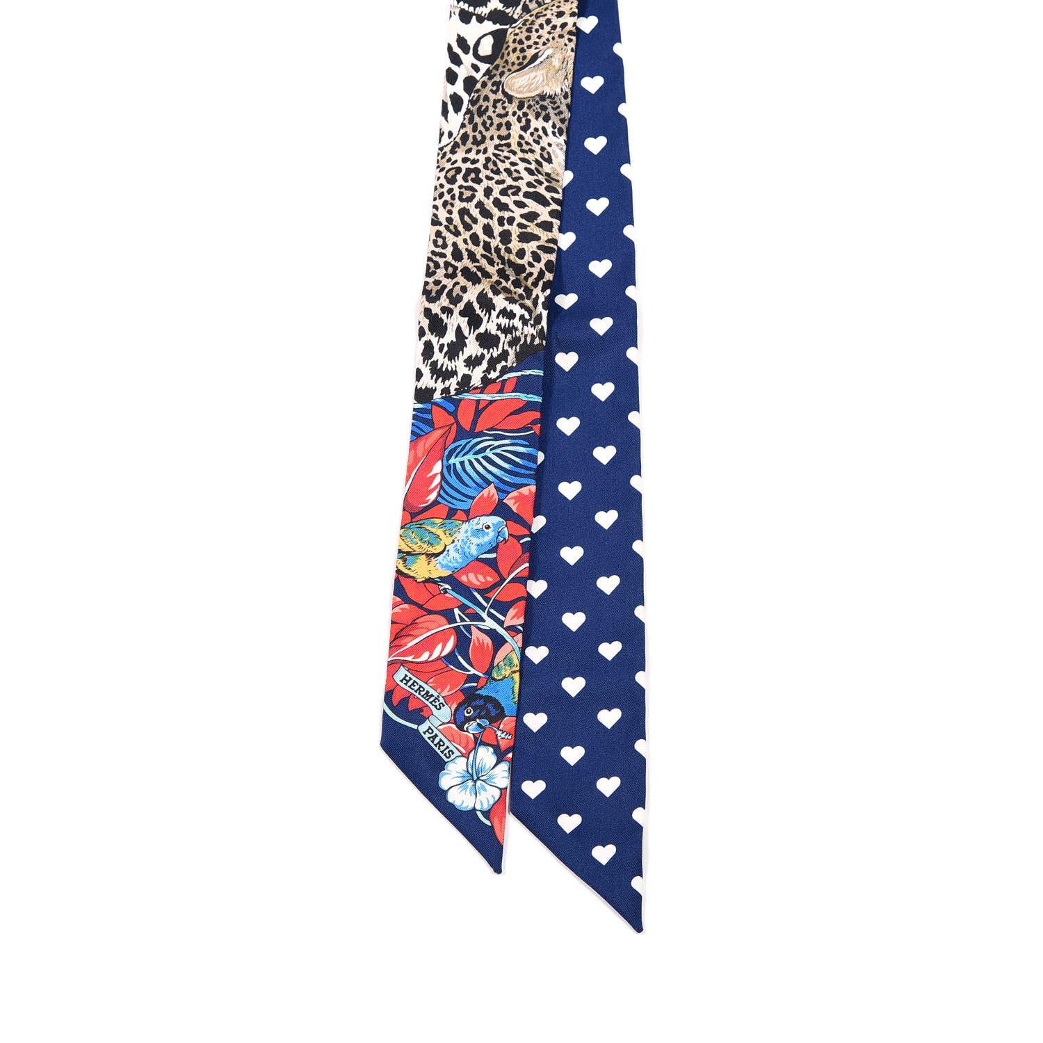Hermes Silk Jungle Love Twilly Marine Rouge Brun 5 of 5