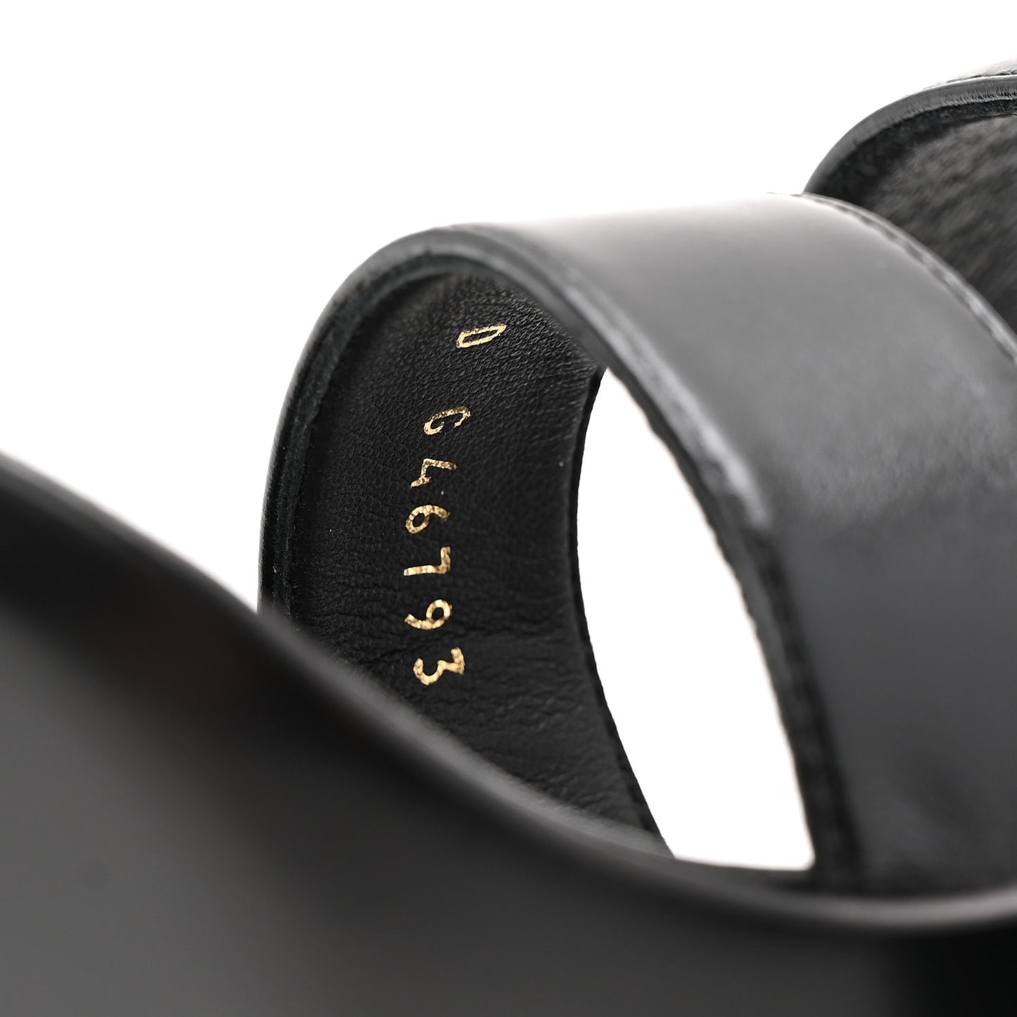 Shiny Calfskin CC Sandals 38.5 Black