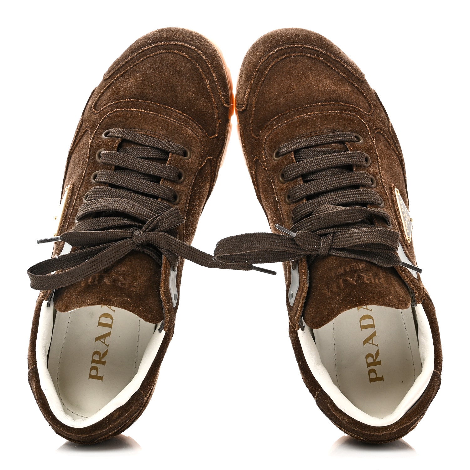 Prada Scamosciato Suede Triangle Mens Trail Sneakers 7 Moro 2 of 10