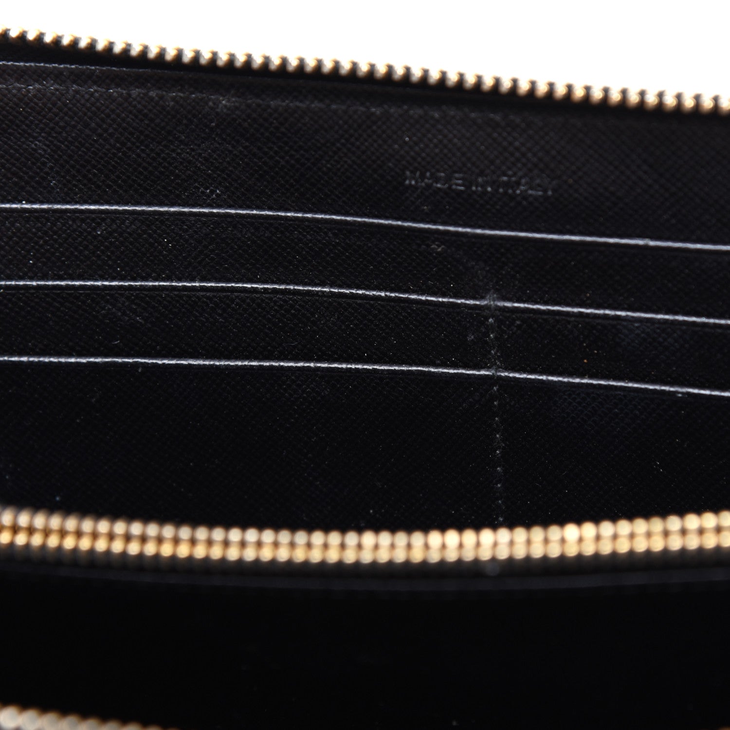 Prada Saffiano Metal Zip Around Wallet Black 11 of 14