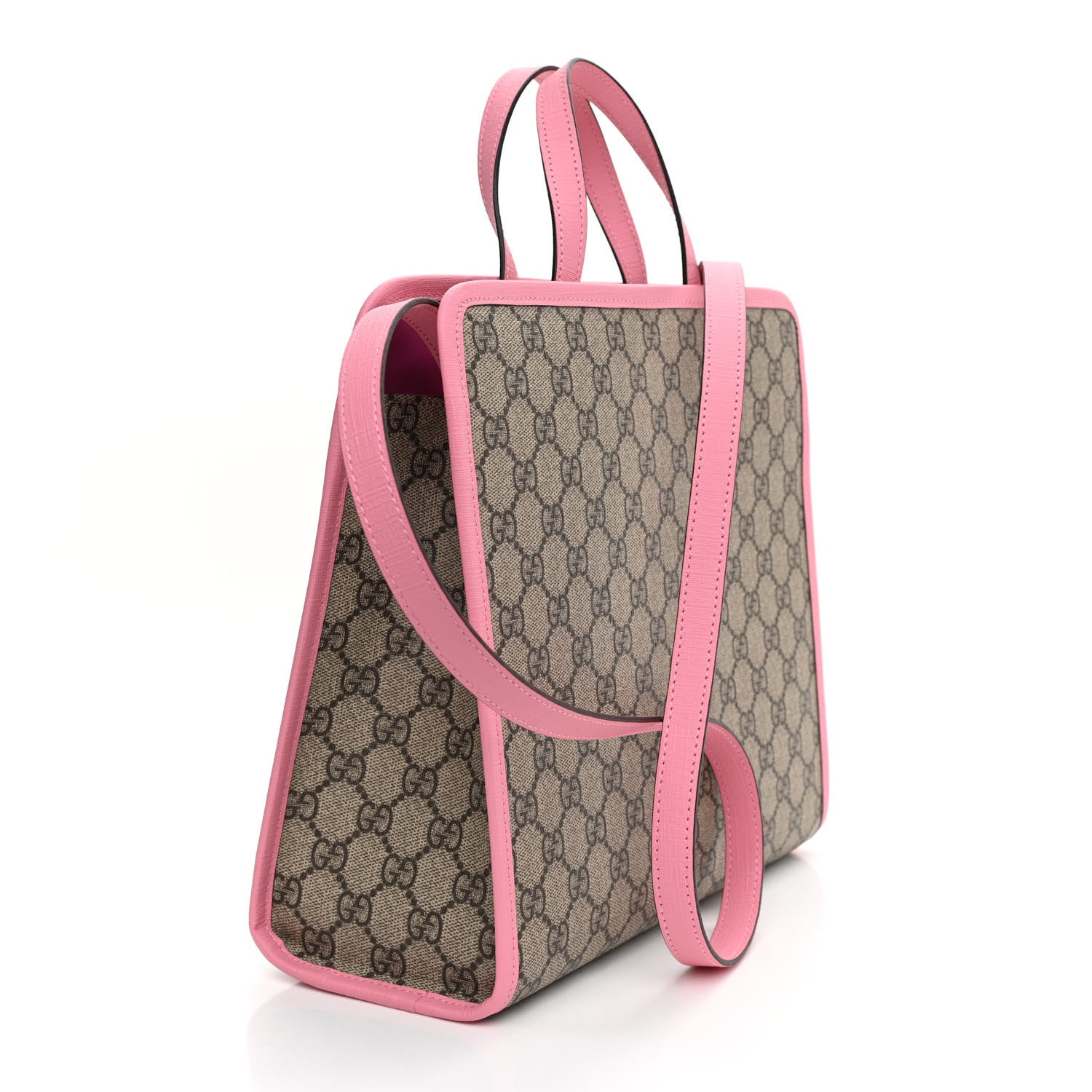 Gucci GG Supreme Monogram 3-D Strawberry Childrens Tote Beige Ebony Lotus Pink Fuxia Emerald 3 of 9