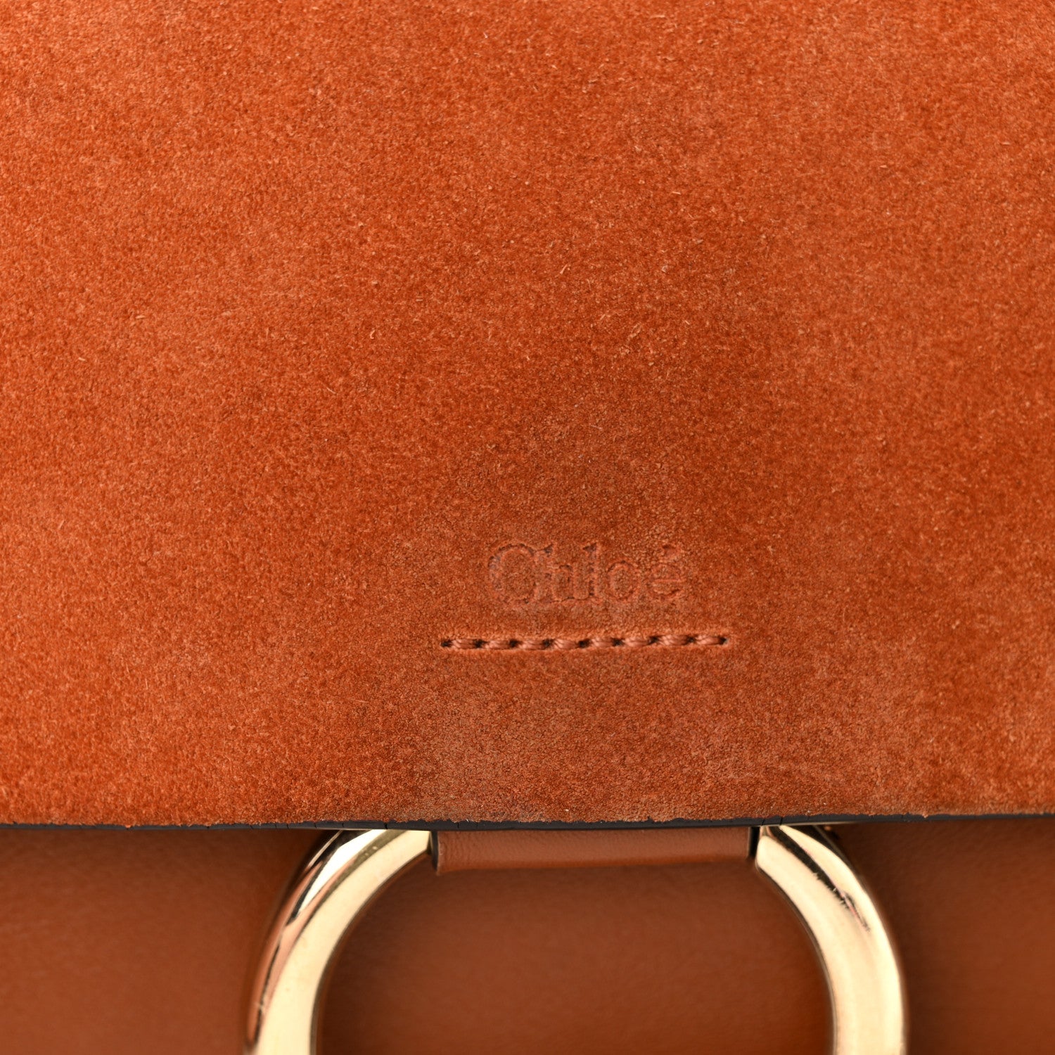 Chloe Suede Calfskin Mini Faye Shoulder Bag Tobacco 10 of 10