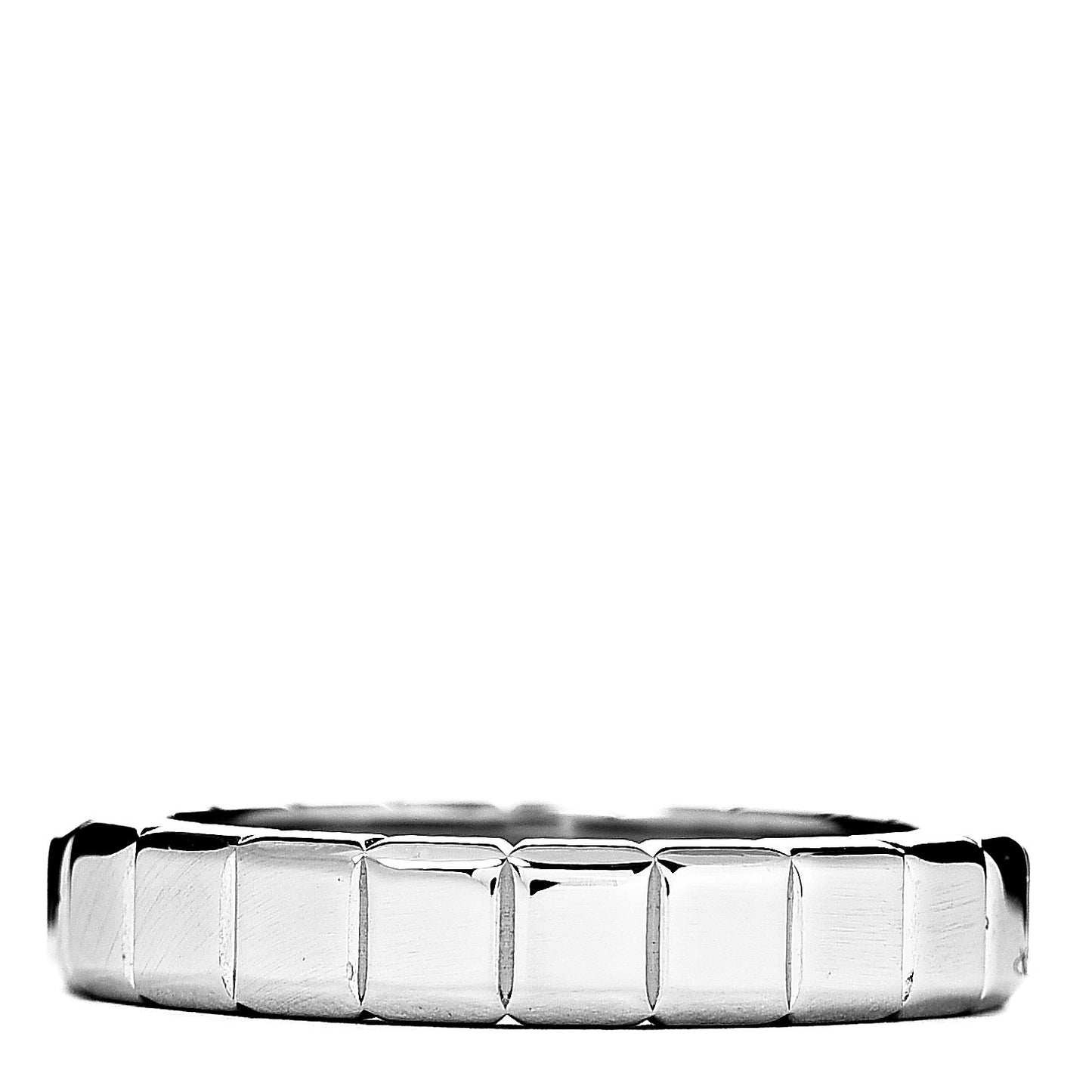 18K White Gold Ice Cube Band Ring 58 8.5