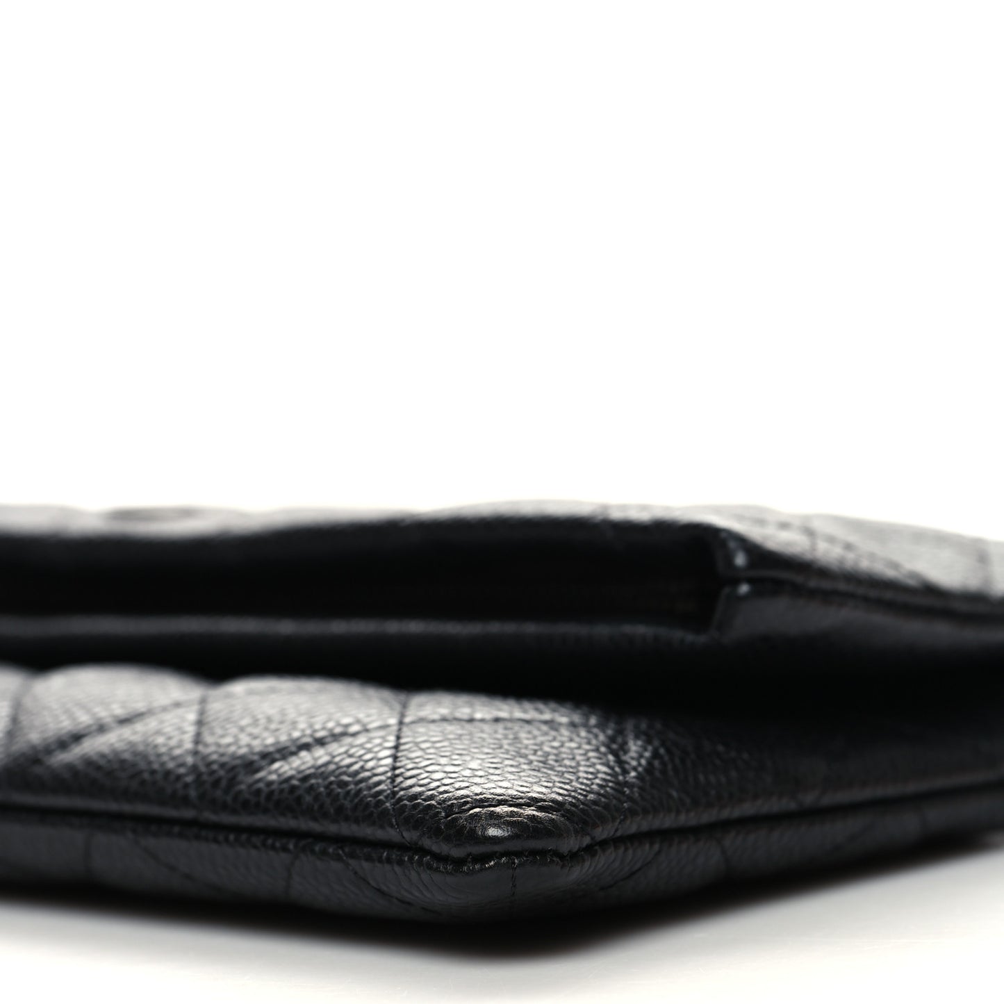 Caviar Quilted CC Beauty Clutch Black