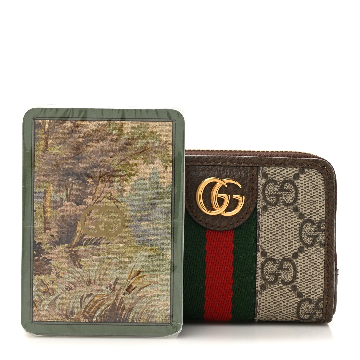 GG Supreme Monogram Web Ophidia Playing Card Case Beige New Acero