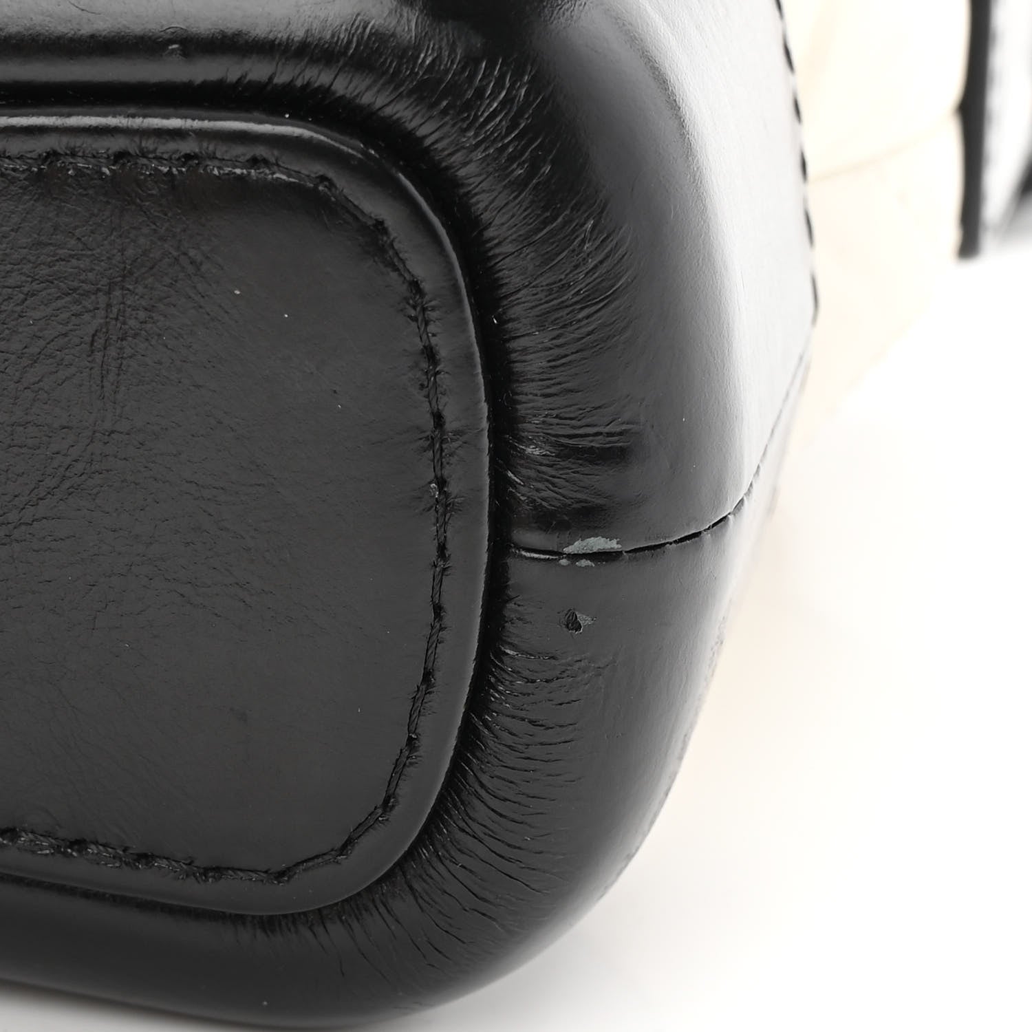 Chanel Aged Calfskin Quilted Small Gabrielle Hobo Black White 11 of 15