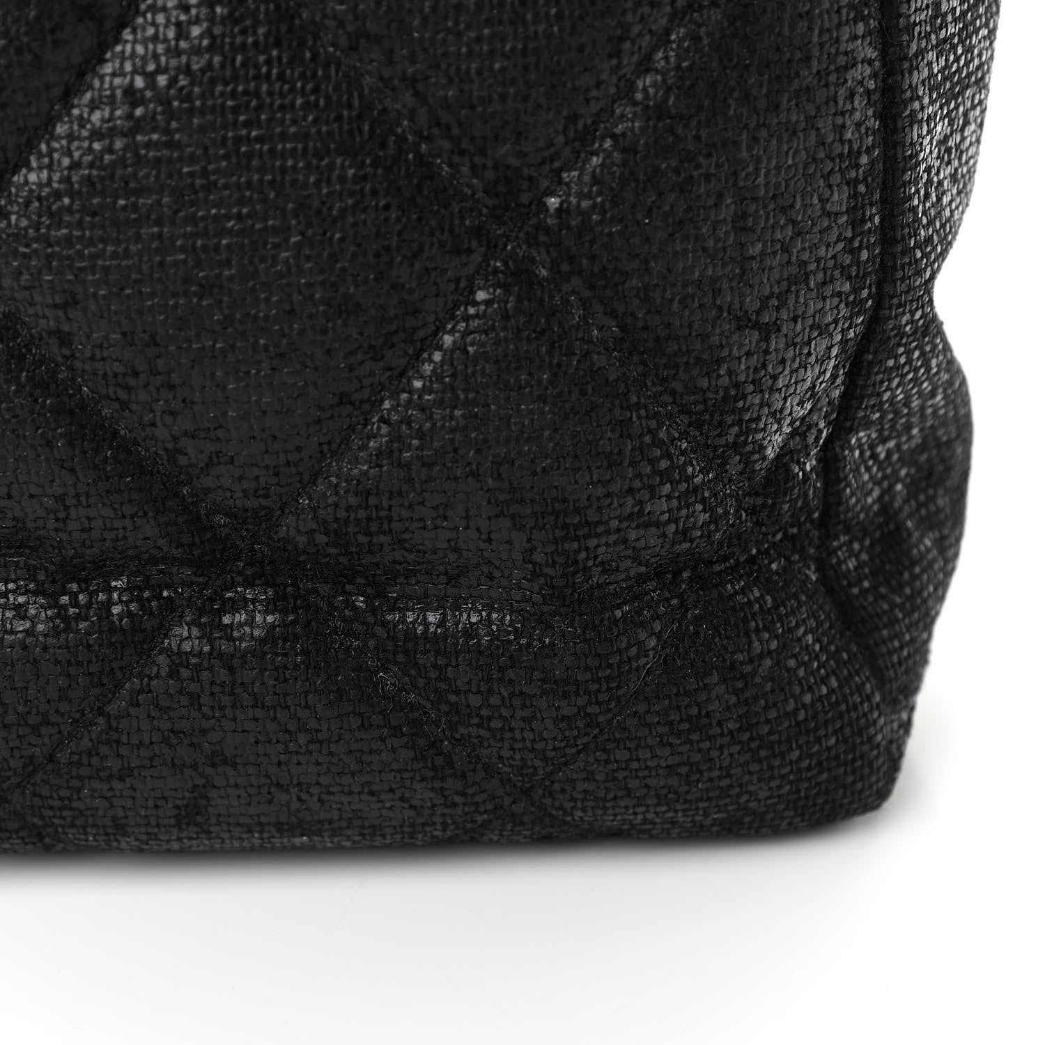 Chanel Coated Canvas Quilted Small Paris Biarritz Tote Black 12 of 14