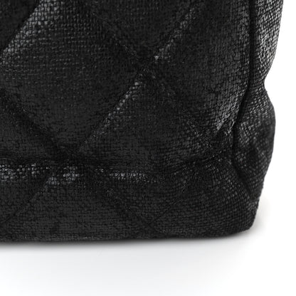 Chanel Coated Canvas Quilted Small Paris Biarritz Tote Black 12 of 14
