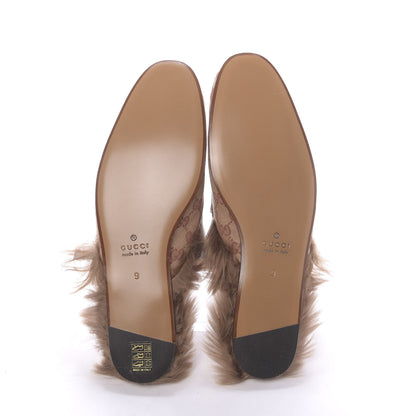 Gucci GG Monogram Fur Mens Princetown Slippers 9 Beige Ruggine Rust 9 of 9