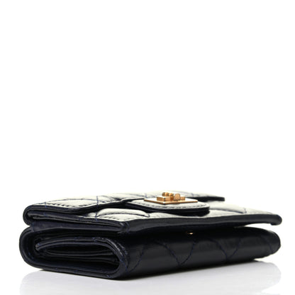 Chanel Aged Calfskin Quilted Reissue Compact Wallet Navy 4 of 8