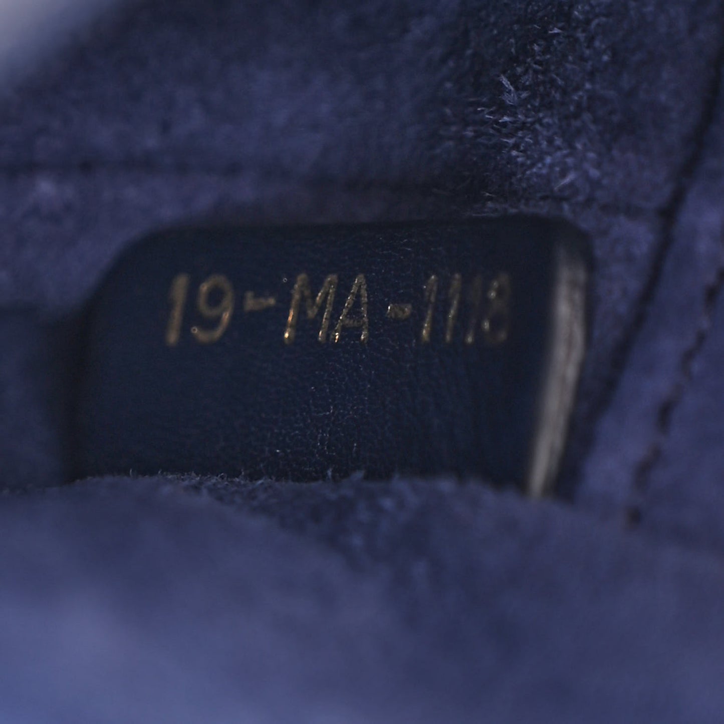 Grained Calfskin Mini Saddle Bag Navy
