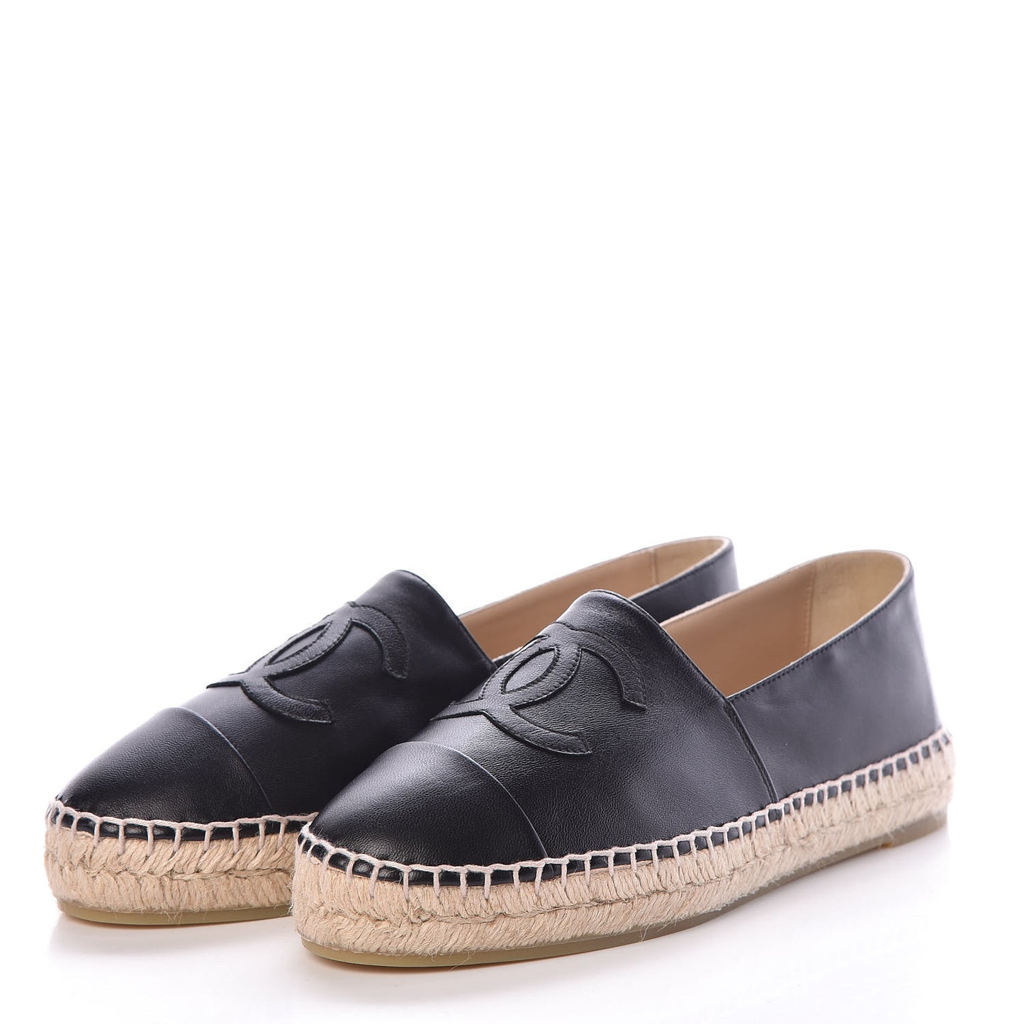Lambskin CC Espadrilles 37 Black