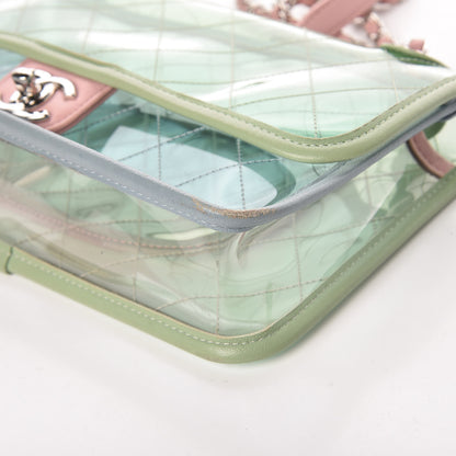 Chanel Lambskin PVC Quilted Medium Coco Splash Flap Blue Green 10 of 16