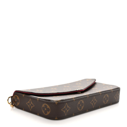 Louis Vuitton Monogram Pochette Felicie Chain Wallet Fuchsia 5 of 10