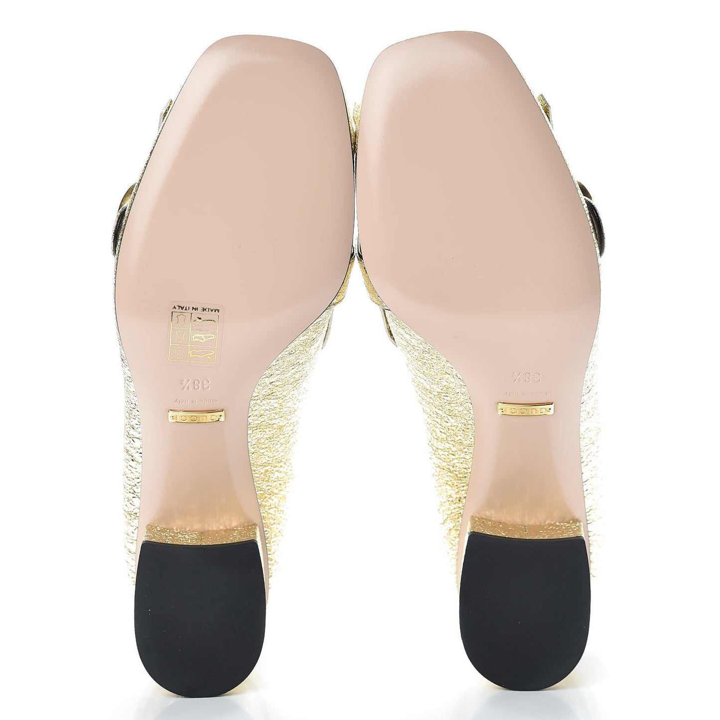 Galassia GG Marmont Fringe 50mm Loafer Pumps 38.5 Platino