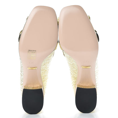 Gucci Galassia GG Marmont Fringe 50mm Loafer Pumps 38.5 Platino 5 of 8