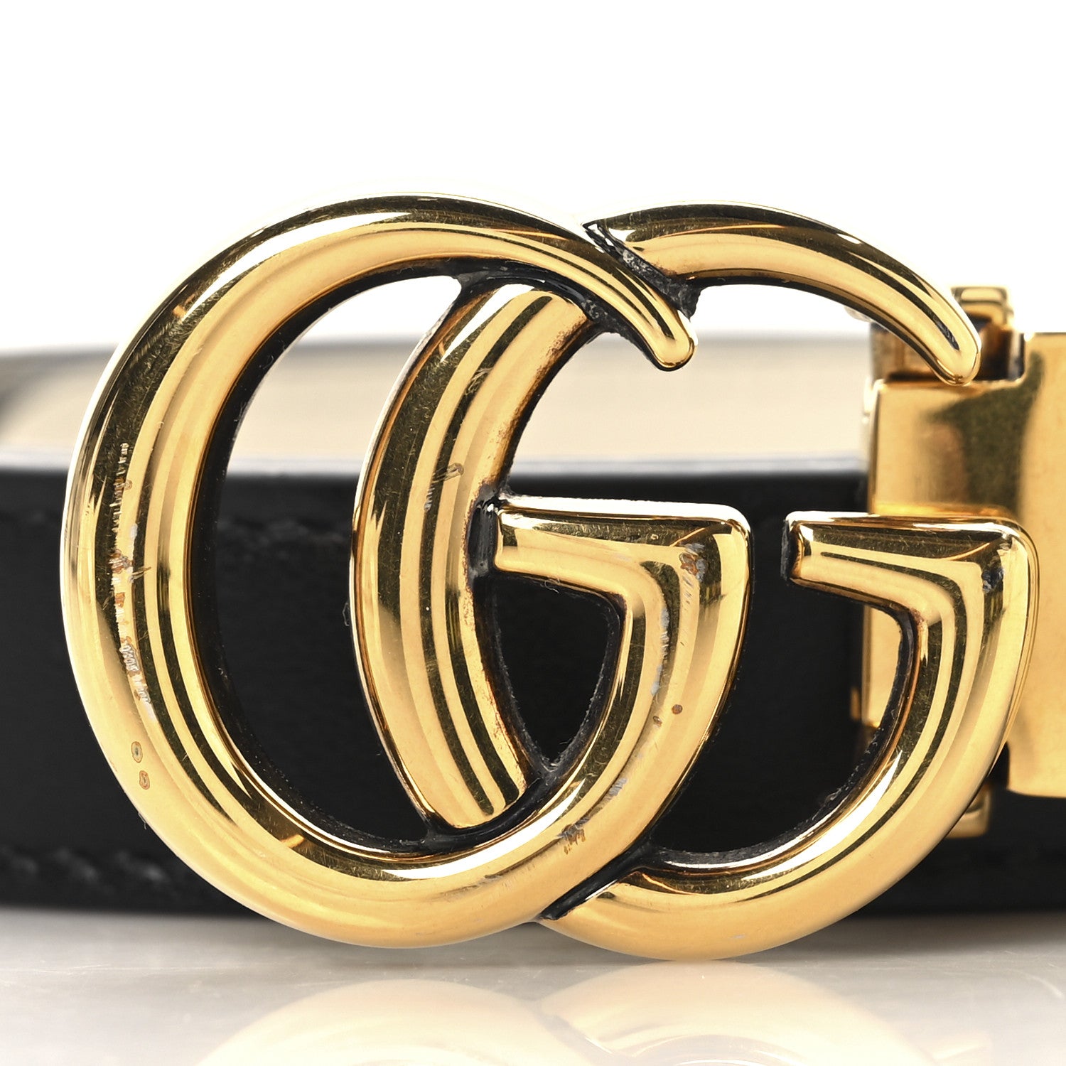 Gucci Plutone Calfskin Double G Reversible Belt 100 40 Black White 7 of 8