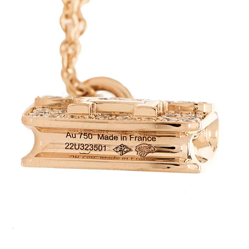 18K Rose Gold Diamond Constance Amulettes Pendant Necklace
