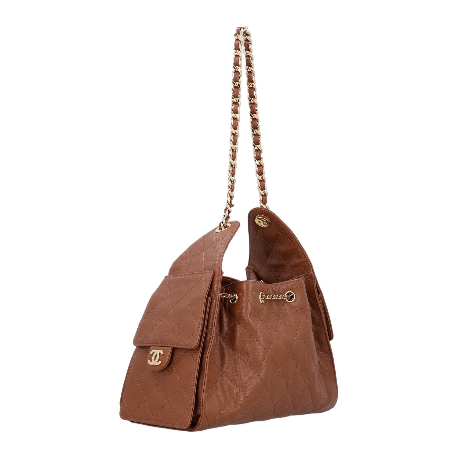 Chanel Goatskin Quilted Small Chanel 25 Handbag Camel 2 of 9