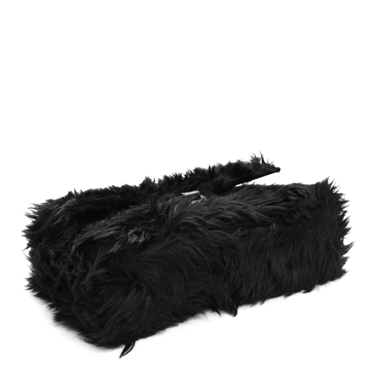 Balenciaga Faux Fur Small Downtown Shoulder Bag Black 4 of 10