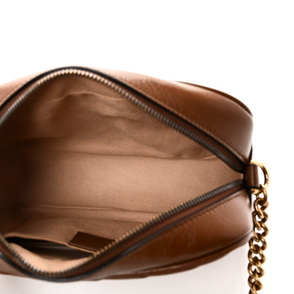 Gucci Glazed Calfskin Matelasse Diagonal Small GG Marmont Chain Shoulder Bag Cuir 5 of 10