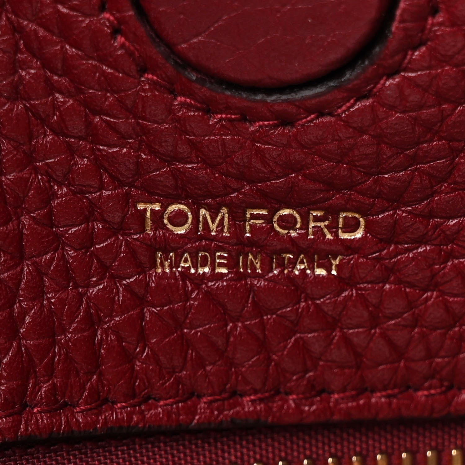 Tom Ford Pebbled Calfskin Large Alix Padlock Zip Hobo Bag Cranberry 8 of 12