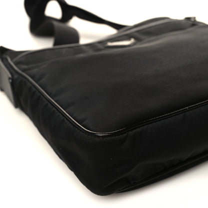 Prada Nylon Flat Messenger Bag Black 7 of 9