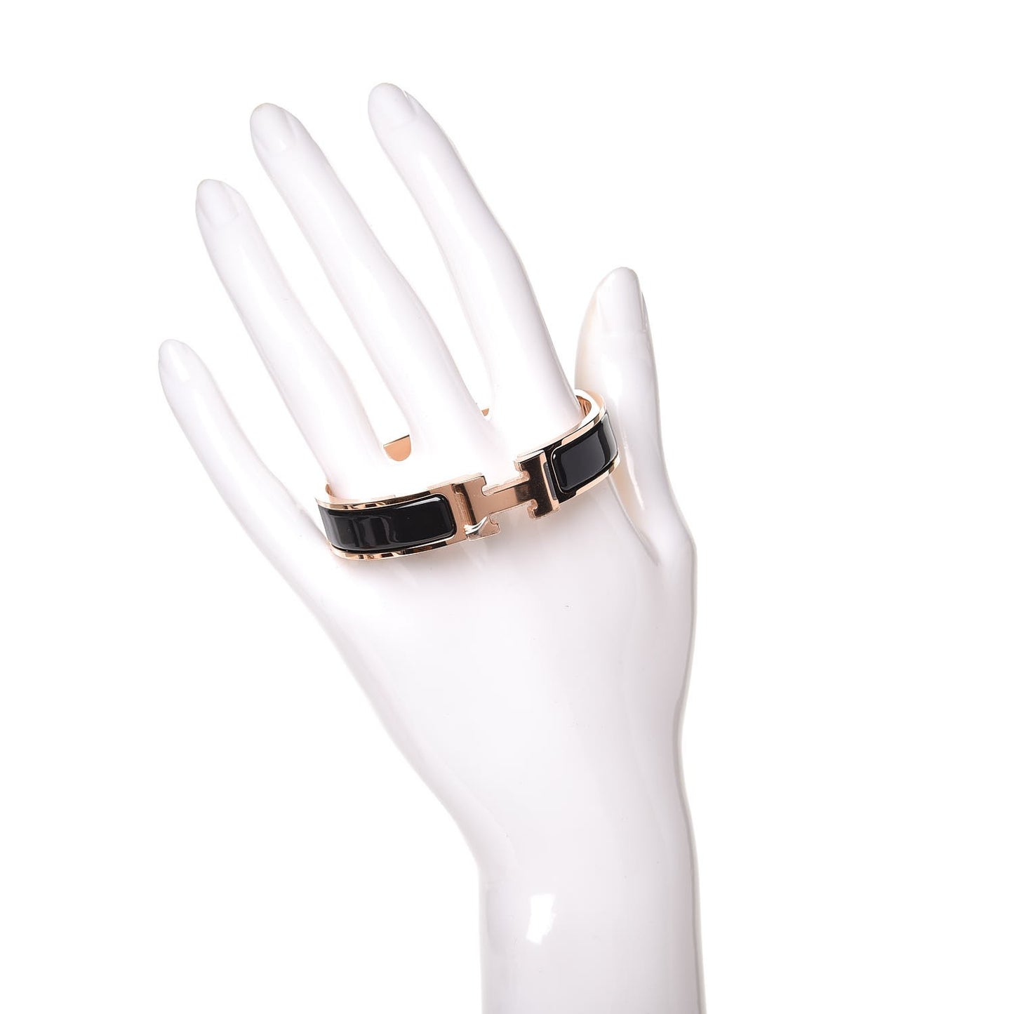 Enamel Narrow Clic Clac H Bracelet PM Black