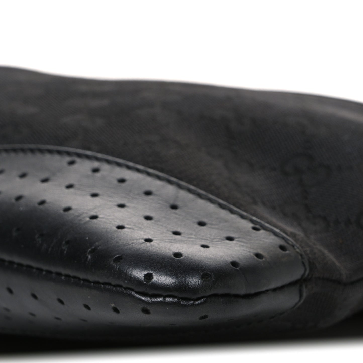 Monogram Calfskin Perforated Medium Flat Messenger Bag Black
