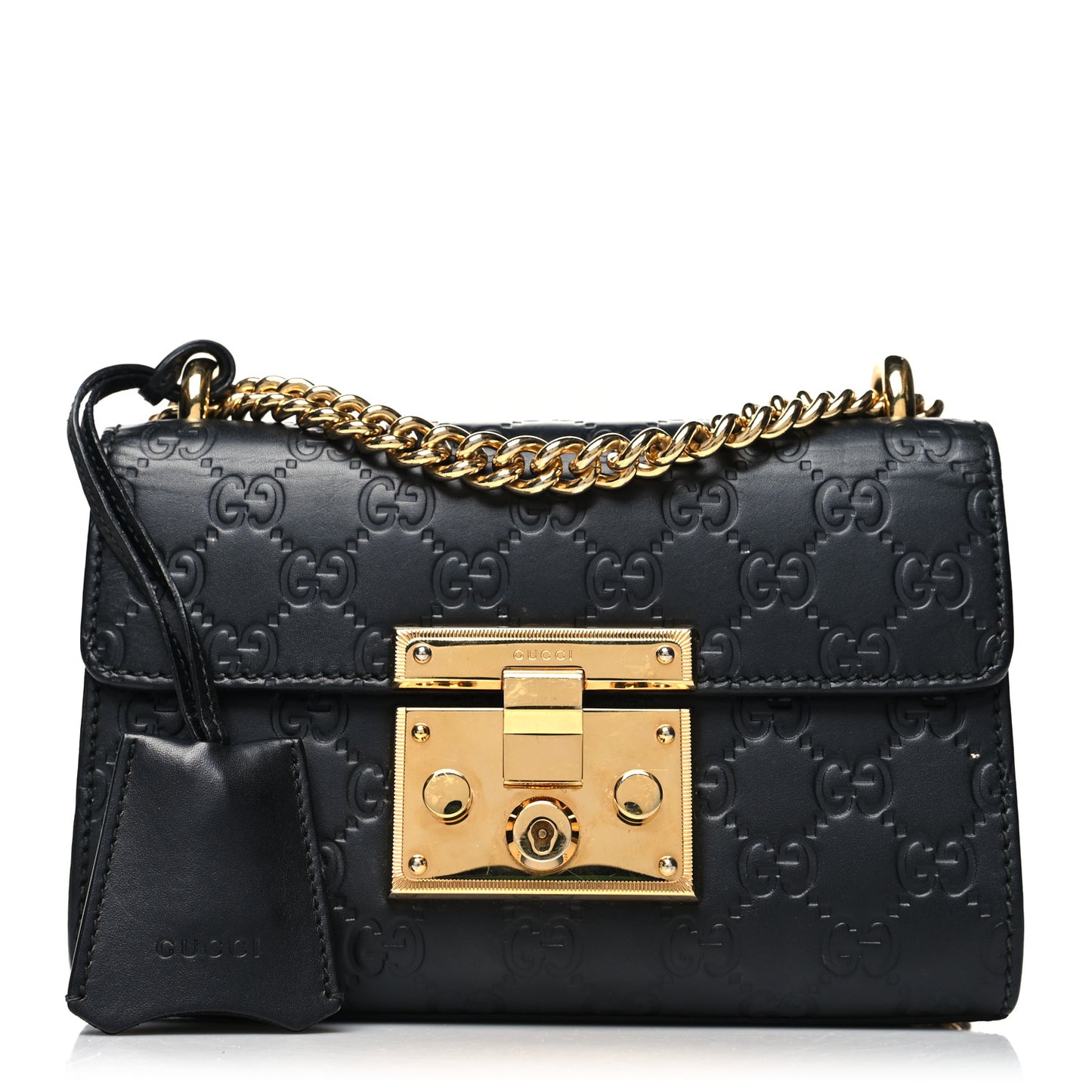 Guccissima Small Padlock Shoulder Bag Black