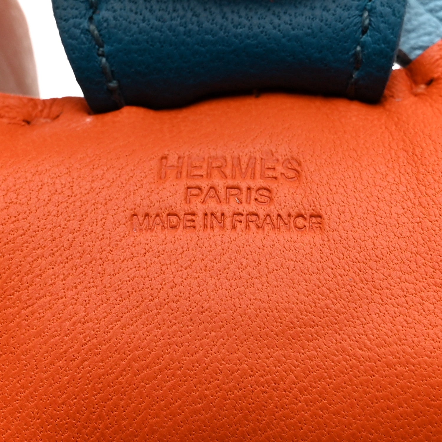 Hermes Milo Lambskin Grigri Rodeo Horse Bag Charm PM Orange Poppy Celeste Cobalt 3 of 4