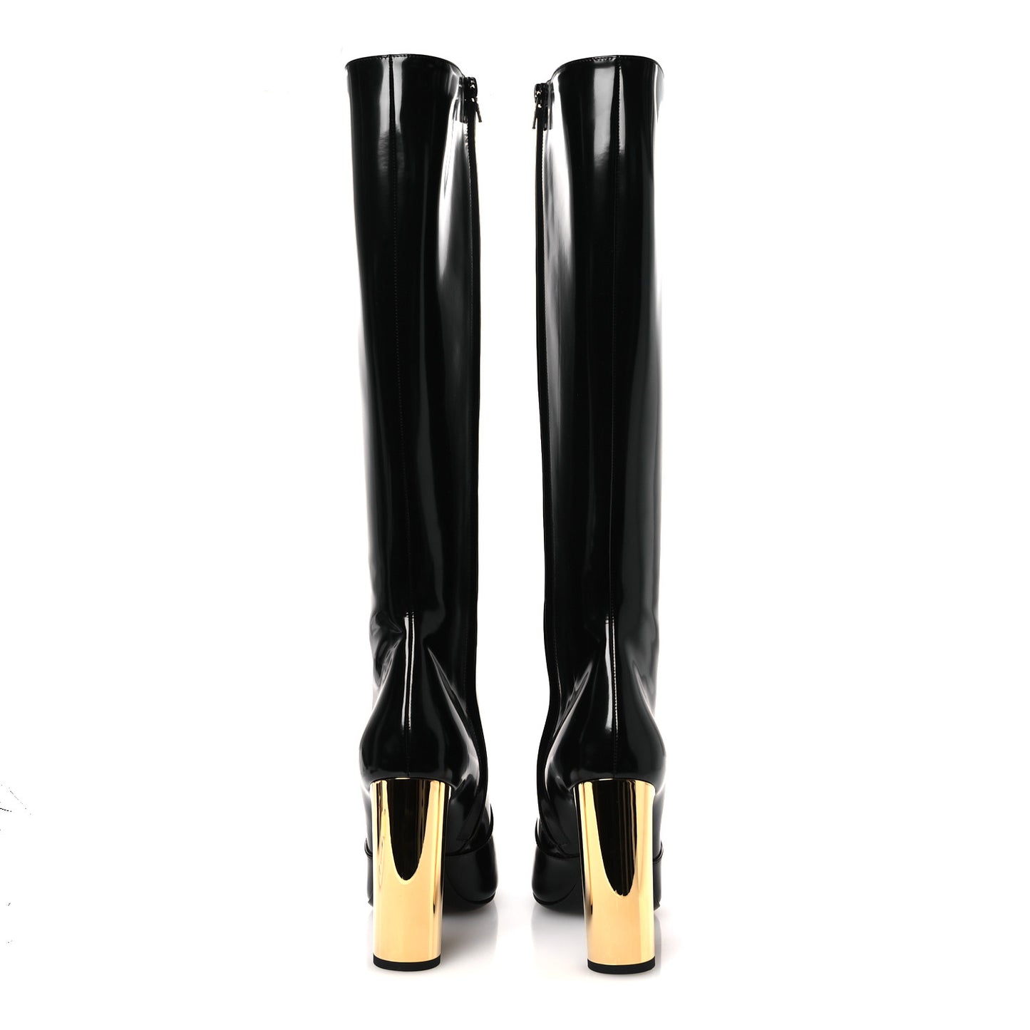 Vitello Marilyn Auteuil 105 Knee High Zip Boots 38.5 Black