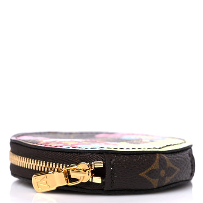 Louis Vuitton Monogram 2021 Christmas Animation Japanese Garden Round Coin Purse Wisteria Pink 3 of 7