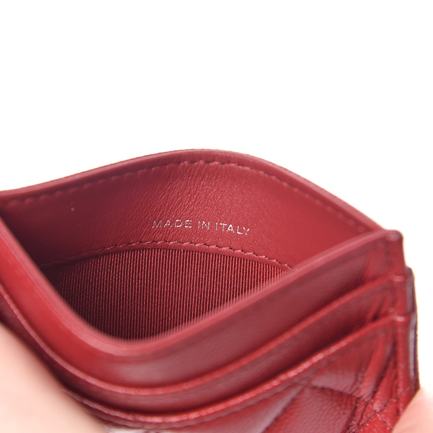 Chanel Caviar Quilted CC Card Holder Dark Red 7 of 11