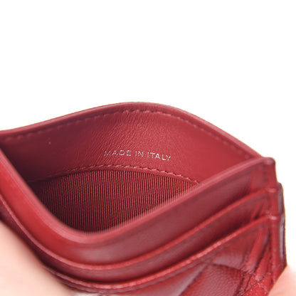 Chanel Caviar Quilted CC Card Holder Dark Red 7 of 11