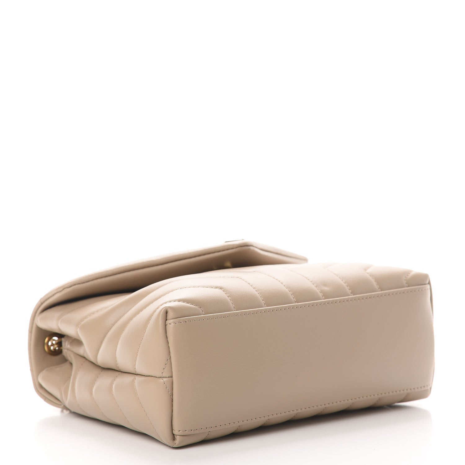 Saint Laurent Calfskin Y Quilted Monogram Small Loulou Chain Satchel Dark Beige 4 of 10