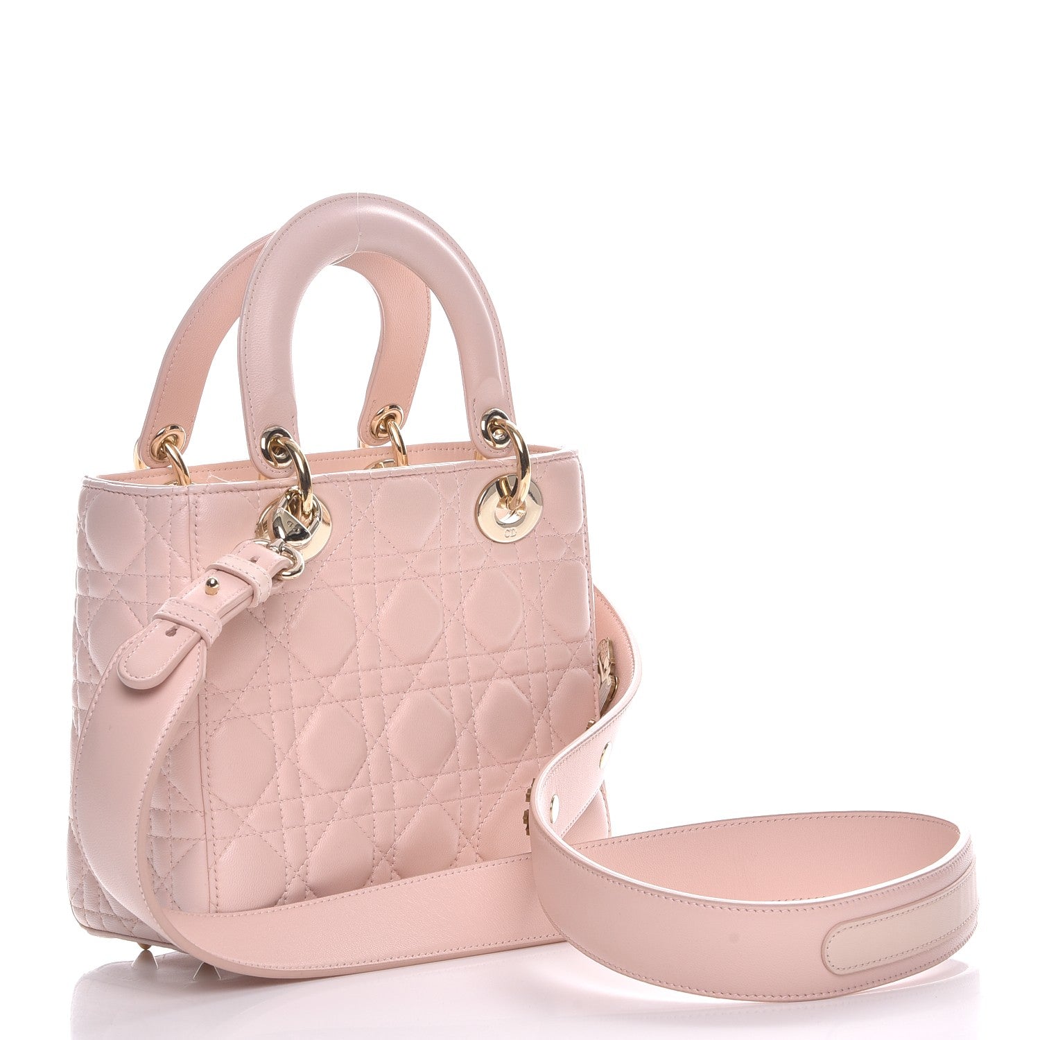Christian Dior Lambskin Cannage Small Lucky Badges My Lady Dior Pink 4 of 11