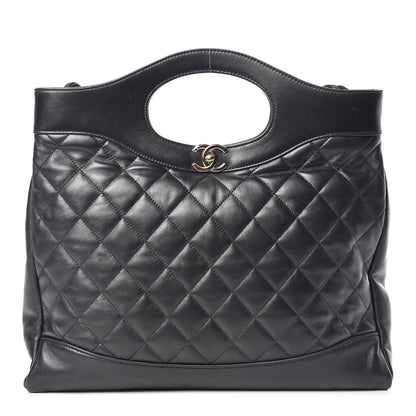 Chanel Lambskin Quilted Large 31 Shopping Bag Black 1 of 10