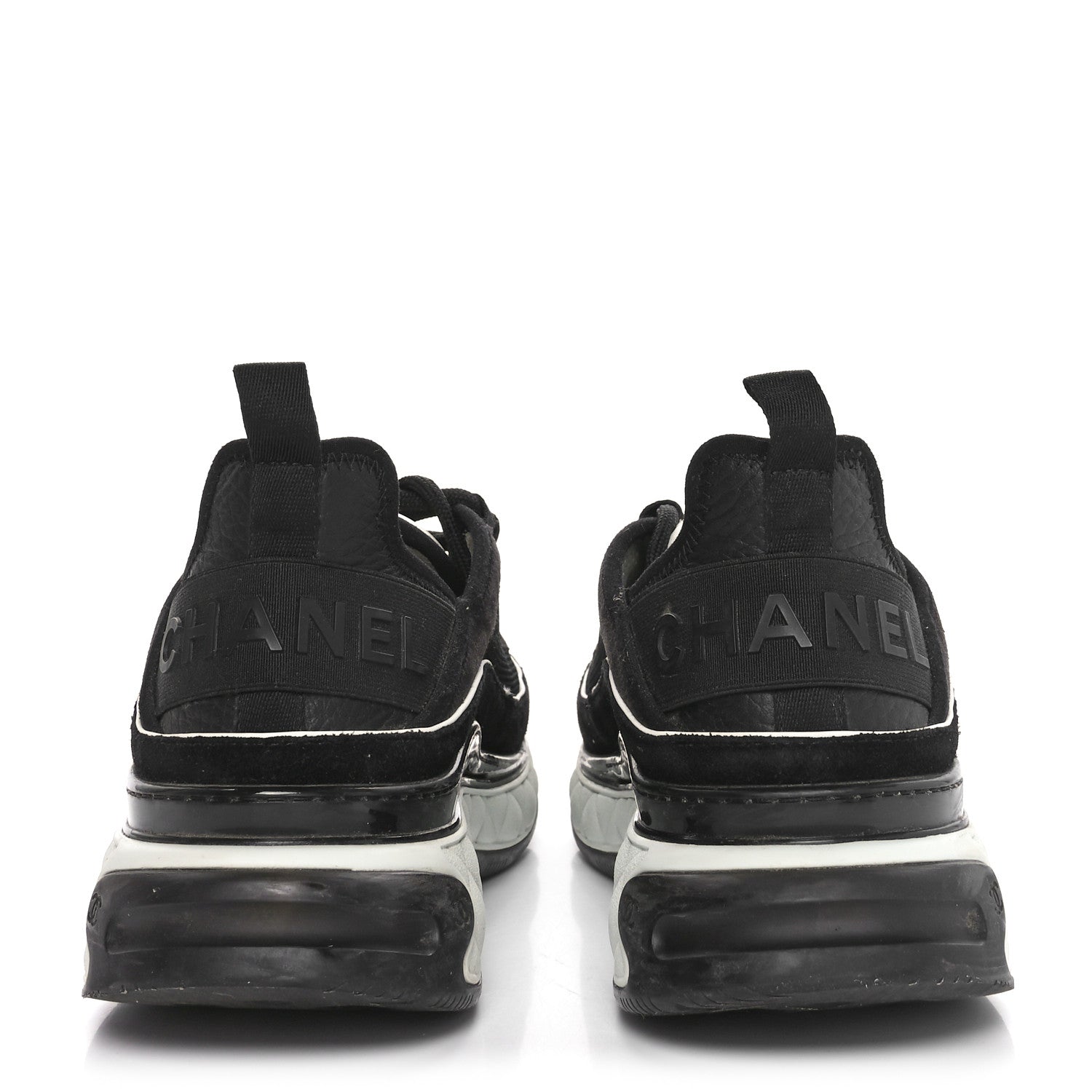Chanel Velvet Calfskin CC Sneakers 39 Black 6 of 8