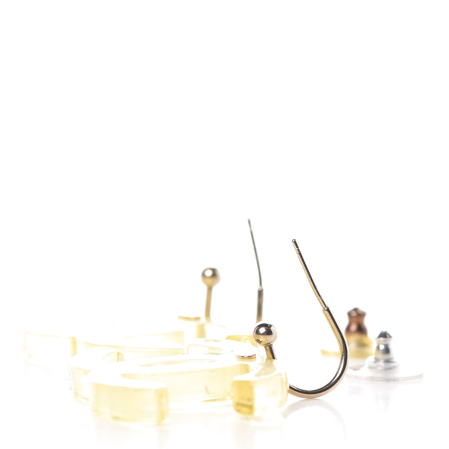 Chanel Resin CC Earrings Transparent 4 of 5
