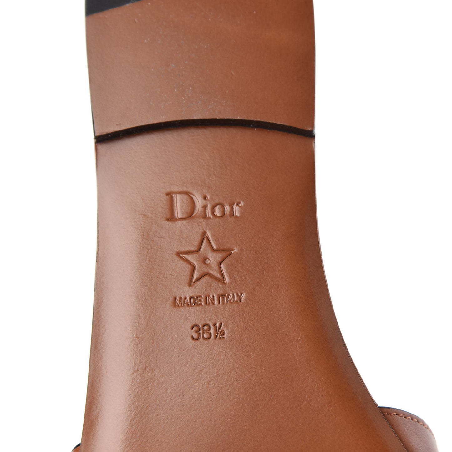 Calfskin D-Club Mule Sandal 38.5 Dark Tan