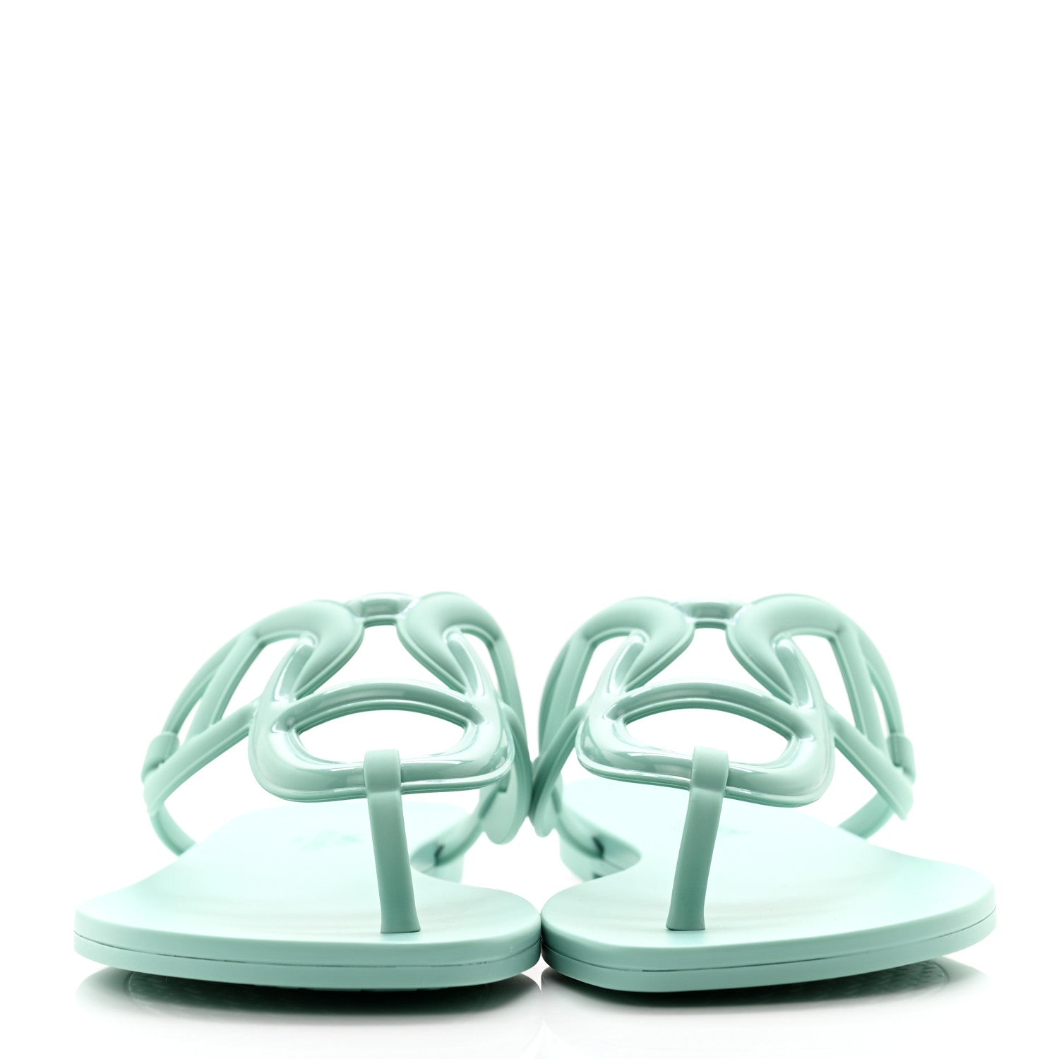 Hermes Rubber Womens Egerie Sandals 40 Vert Embrun 2 of 9