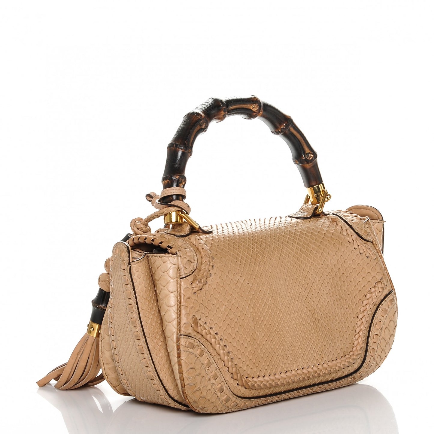 Python Medium New Bamboo Top Handle Bag